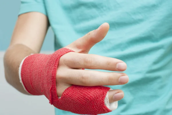 Shaking Bandaged Hand — Stock Photo, Image