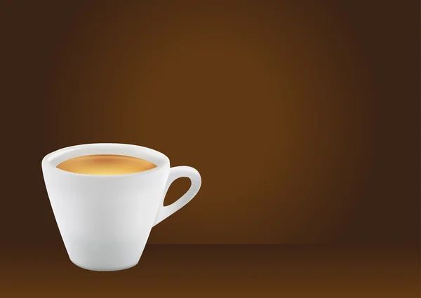 Tasse à café sur fond brun — Image vectorielle