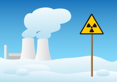 Warning - nuclear power station clipart