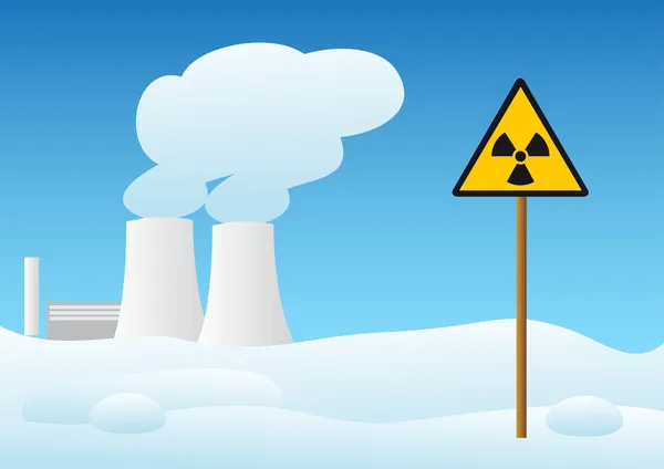 Advertencia - central nuclear — Vector de stock