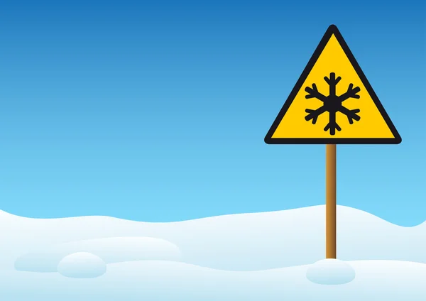 Attenzione neve — Vettoriale Stock
