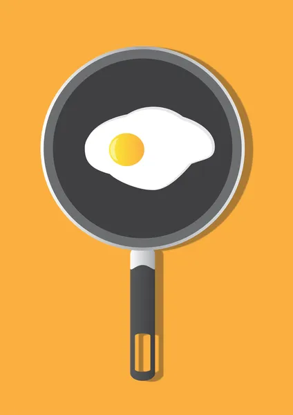 Panela com ovo —  Vetores de Stock