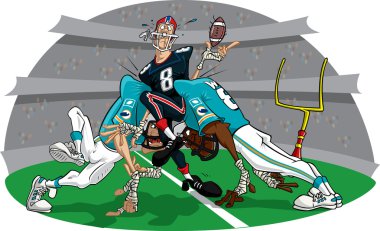 Football Quarterback Rush clipart