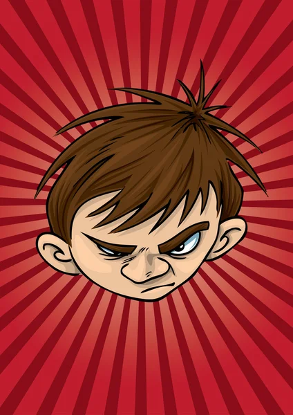 Angry Kid — Stock Vector
