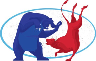 Bull and Bear - Stock Market clipart