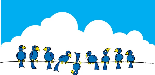 stock vector Birds on a wire