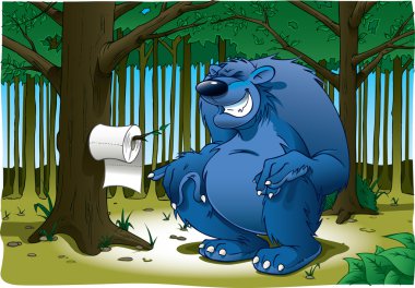 Do Bears Shit in the woods? clipart