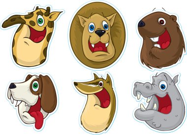 Smiling Face Fridge Magnet-Stickers (Animals) 2 clipart