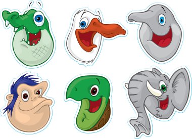 Smiling Face Fridge Magnet-Stickers (Animals) 4 clipart
