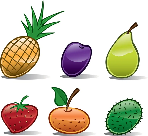 Φρούτα εικονίδια βασικές — Διανυσματικό Αρχείο