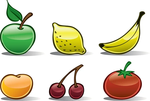 Ícones de frutas Basic 2 — Vetor de Stock