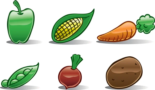 Vegetable Icons Basic — Stock Vector