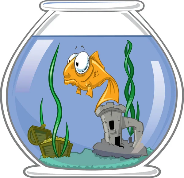 Złota rybka w misce — Wektor stockowy