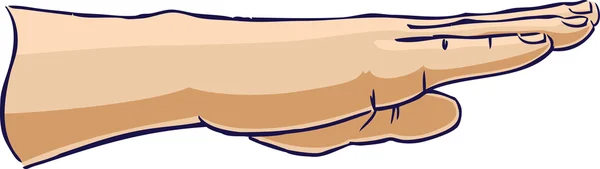 Main couchée à plat — Image vectorielle