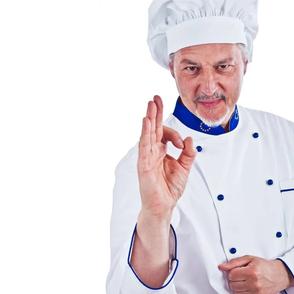 Kuchař dává znamení "ok" — Stock fotografie