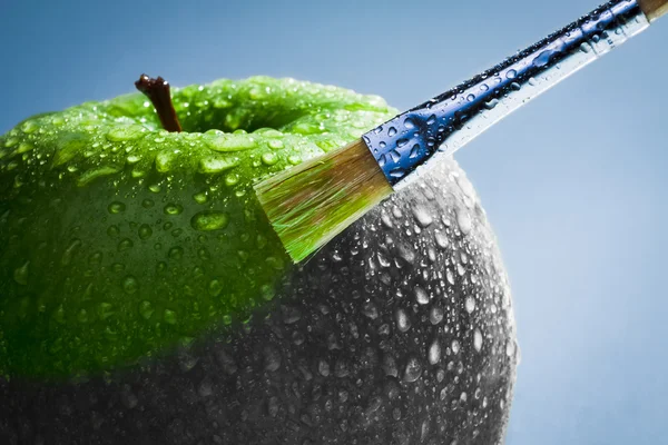 stock image Green apple as art concept