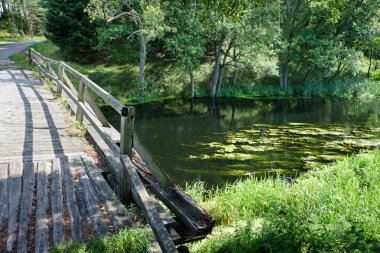 Old bridge over the river clipart