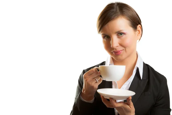 Frau mit Tasse Kaffee — Stockfoto