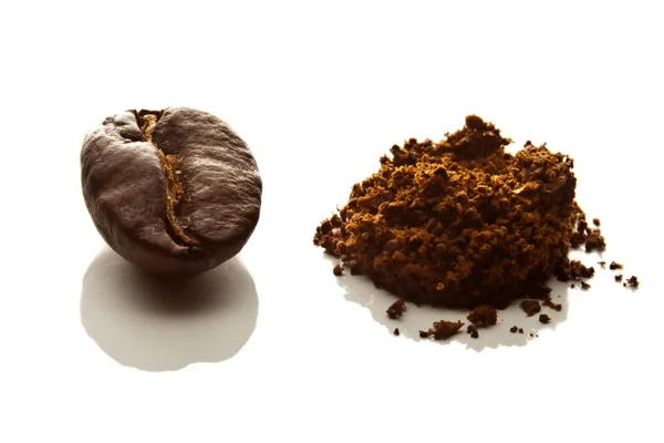 Semena a kávové sedliny — Stock fotografie