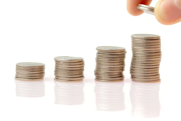 Business financial environment - coin graph — Stock Photo, Image