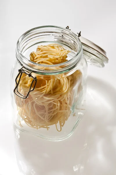 Spaghetti in jar Stock Photo