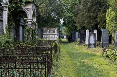 Savaged jewish cemetery passage clipart