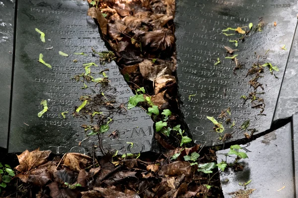 Зламаний єврейський надгробний камінь — стокове фото