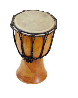Wooden dumbek drum, isolated on white clipart
