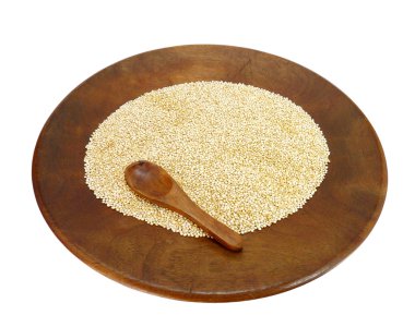 quinoa ile ahşap plaka