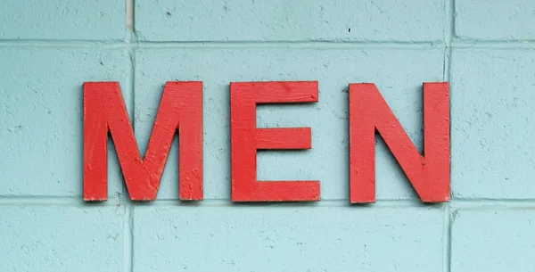 stock image MEN sign in red