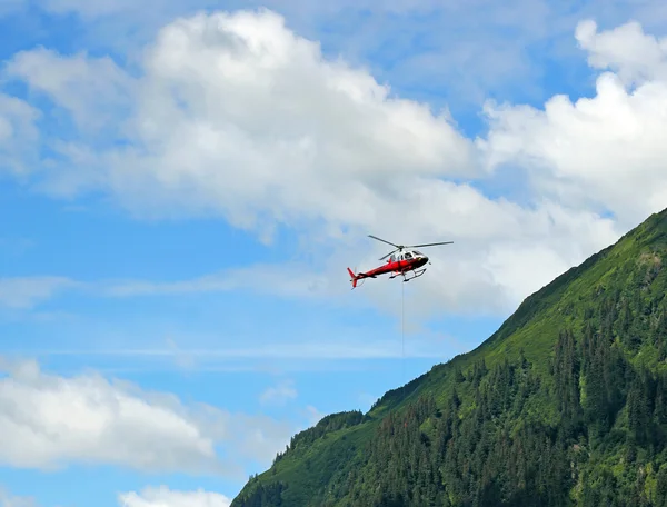 stock image Red helicopter on a rescue mission