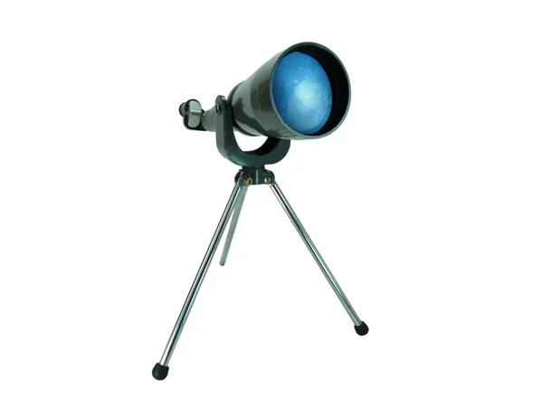 Винтажный телескоп, изолированный — стоковое фото
