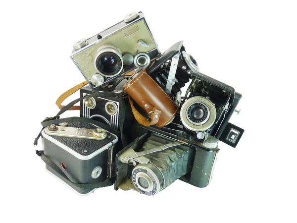 Куча старых камер — стоковое фото