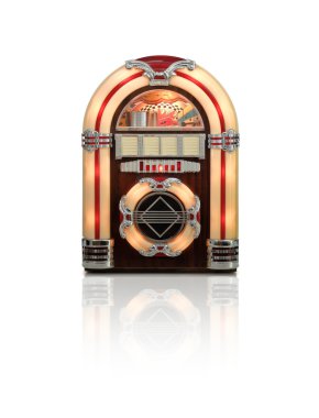 Old Jukebox radio isolated on white background clipart