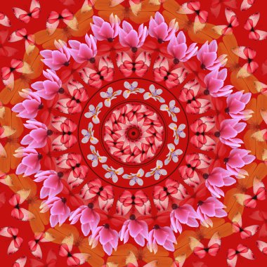 Red mandala clipart