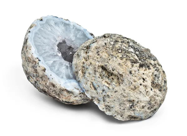 Κρύσταλλο geode που διαιρείται σε δύο μέρη — Φωτογραφία Αρχείου