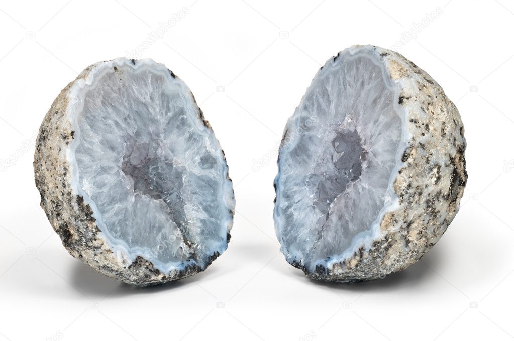 Crystal geode divided in two parts
