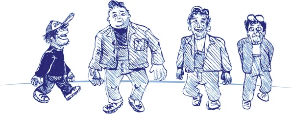 Czterech facetów kreskówka — Wektor stockowy