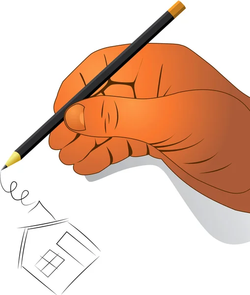 Mão com um lápis —  Vetores de Stock