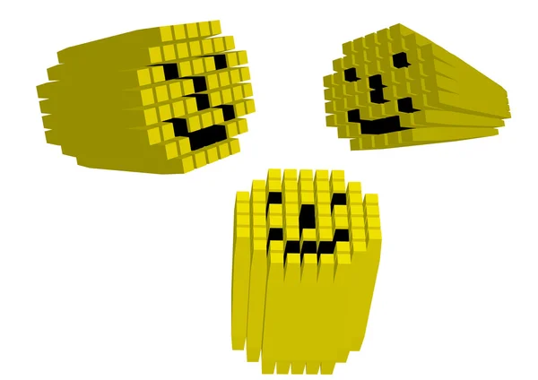 Émoticônes jaunes pixel — Image vectorielle