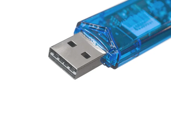 Blauwe USB-geheugenstick — Stockfoto