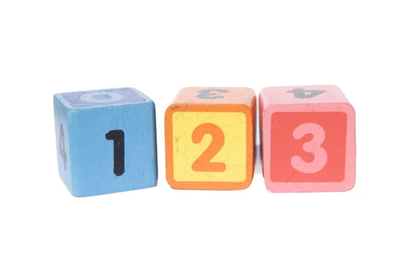 Jogar blocos com 123 números — Fotografia de Stock