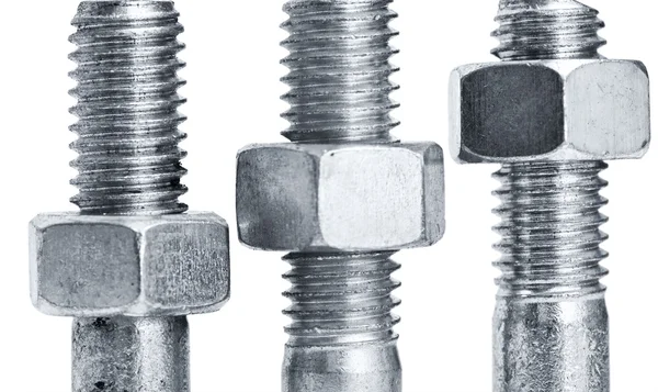 Nuts on screws — Stock Photo, Image