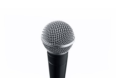 Beyaz arkaplanda mikrofon