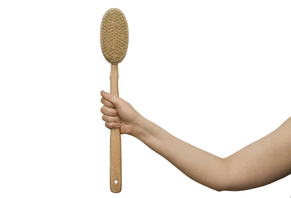 Arm is holding a brush — Stock Photo, Image