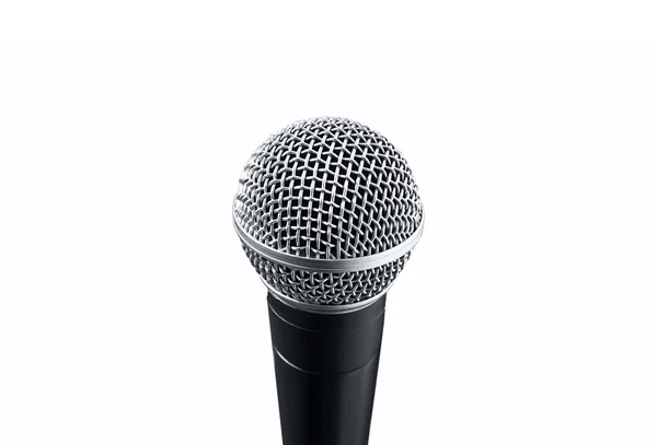 Microfone no fundo branco — Fotografia de Stock