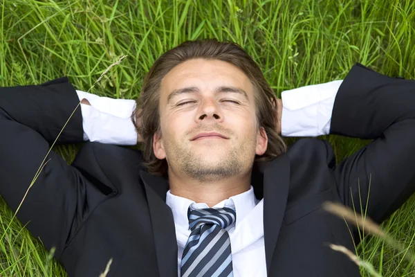 stock image Well-dressed young businessman is resting