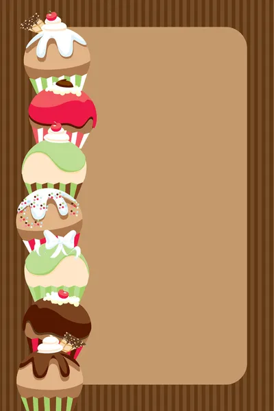 Cupcake inbjuda/meny — Stockfoto