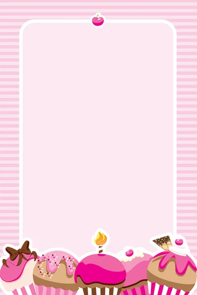 Cupcake Girls Invite/Menu — Stock Photo, Image