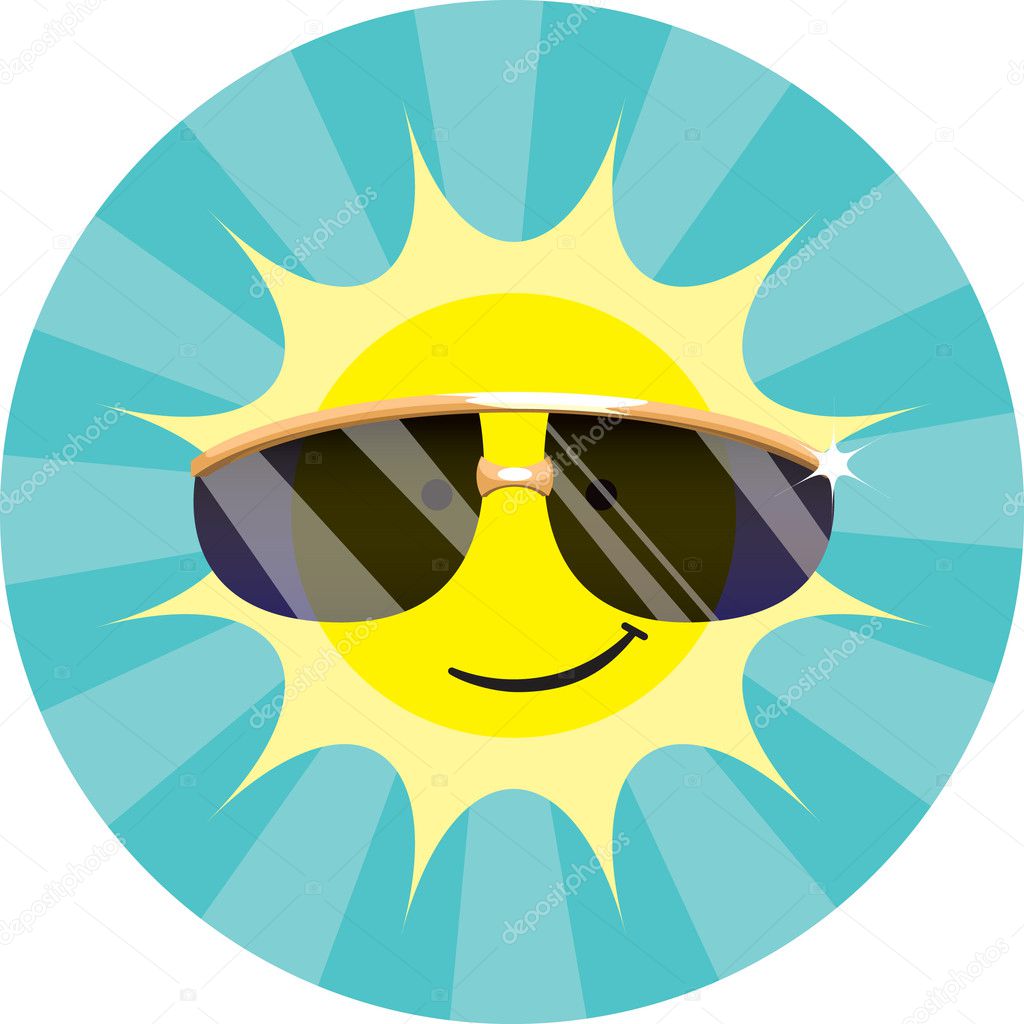 Cool Sun Wearing Sunglasses